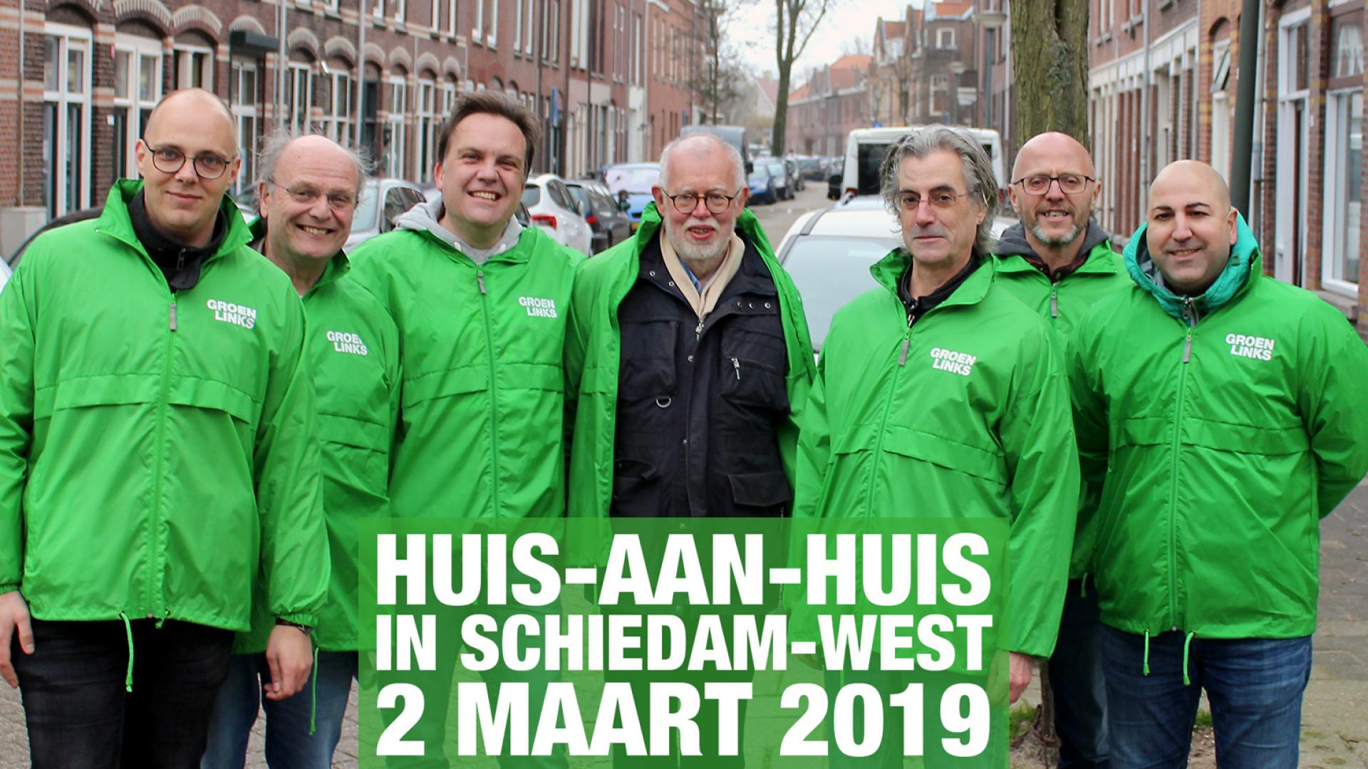 Acht GroenLinksers trokken zaterdag 2 maart Schiedam-West in