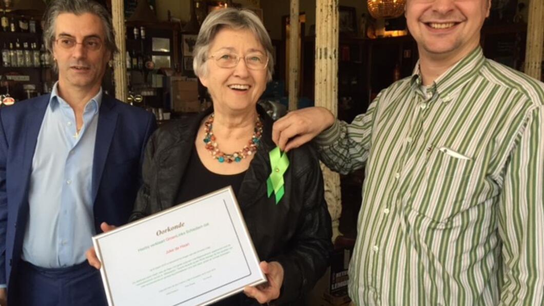 Groen Lintje 2015 voor Joke de Haan Groen Lintje 2015 voor Joke de Haan