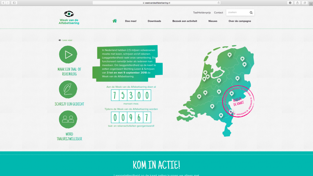 Screenshot website week van de alfabetisering