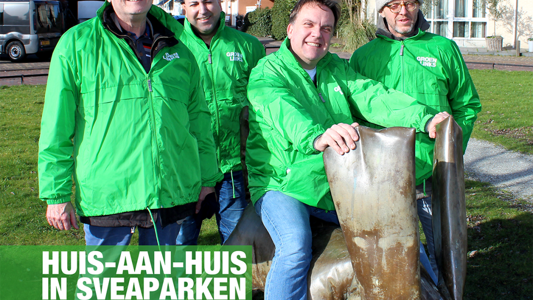 Vier van de GroenLinksers die op 9 februari de deuren in Sveaparken langsgingen