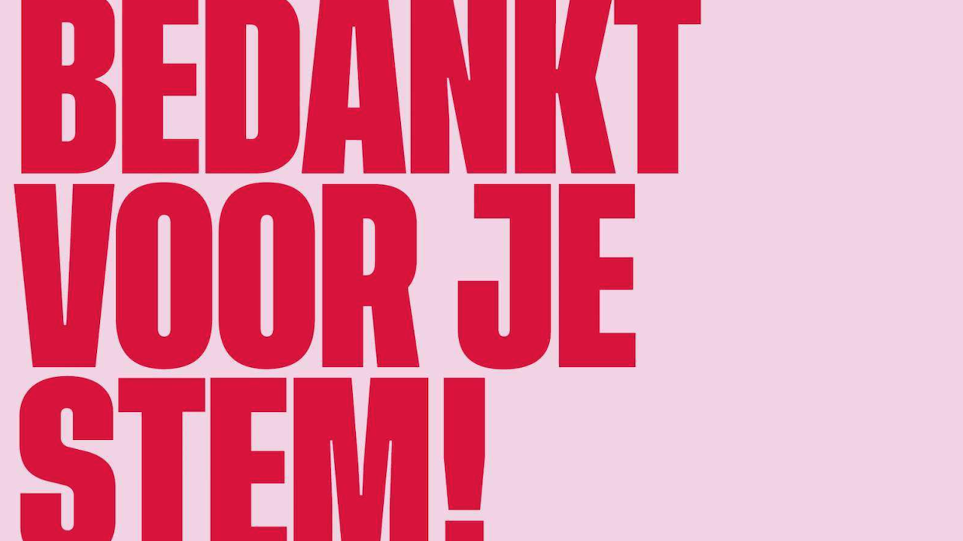 bedankt voor je stem